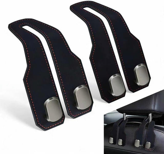 2 Pcs Car Seat Hooks, Leather Car