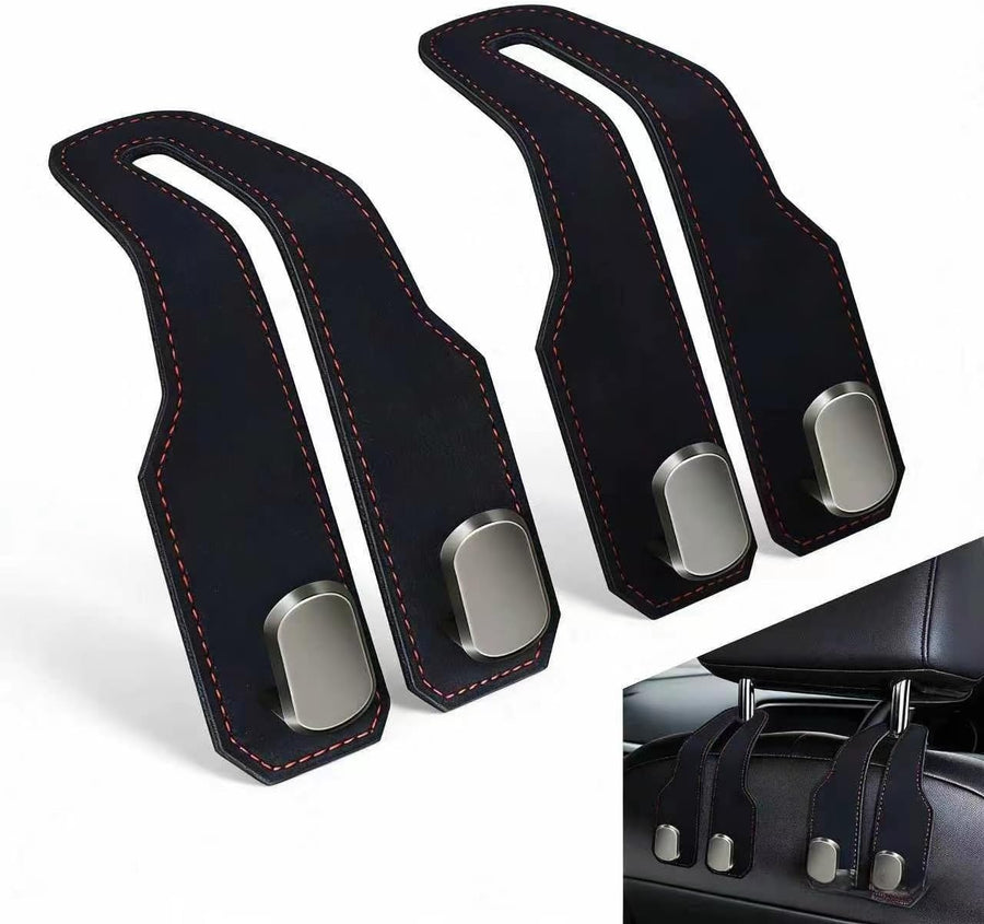 2 Pcs Car Seat Hooks, Leather Car