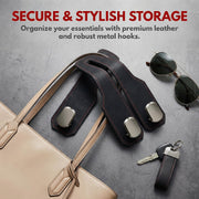 2 Pcs Car Seat Hooks, Leather Car